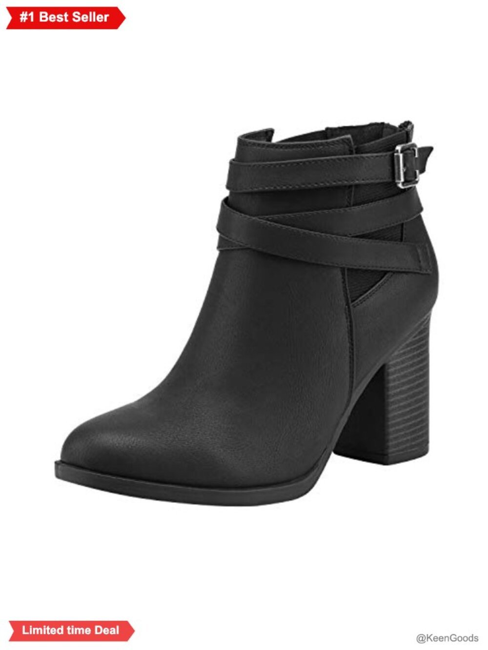 Women's Chunky High Heel Ankle Booties Faux Suede Zip-Up Boots